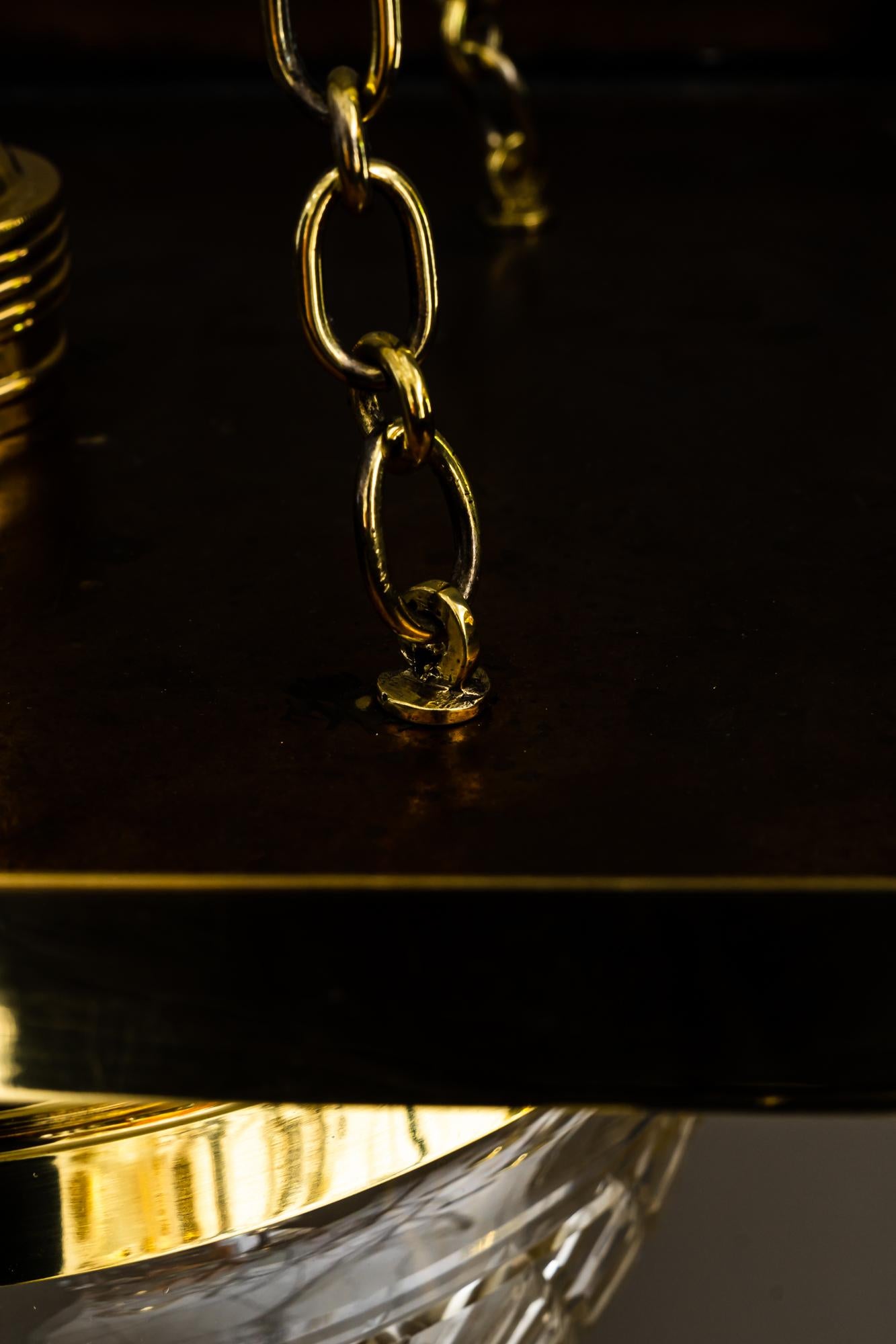 Art Deco Pendant with Cut Glass, Around 1920s 3