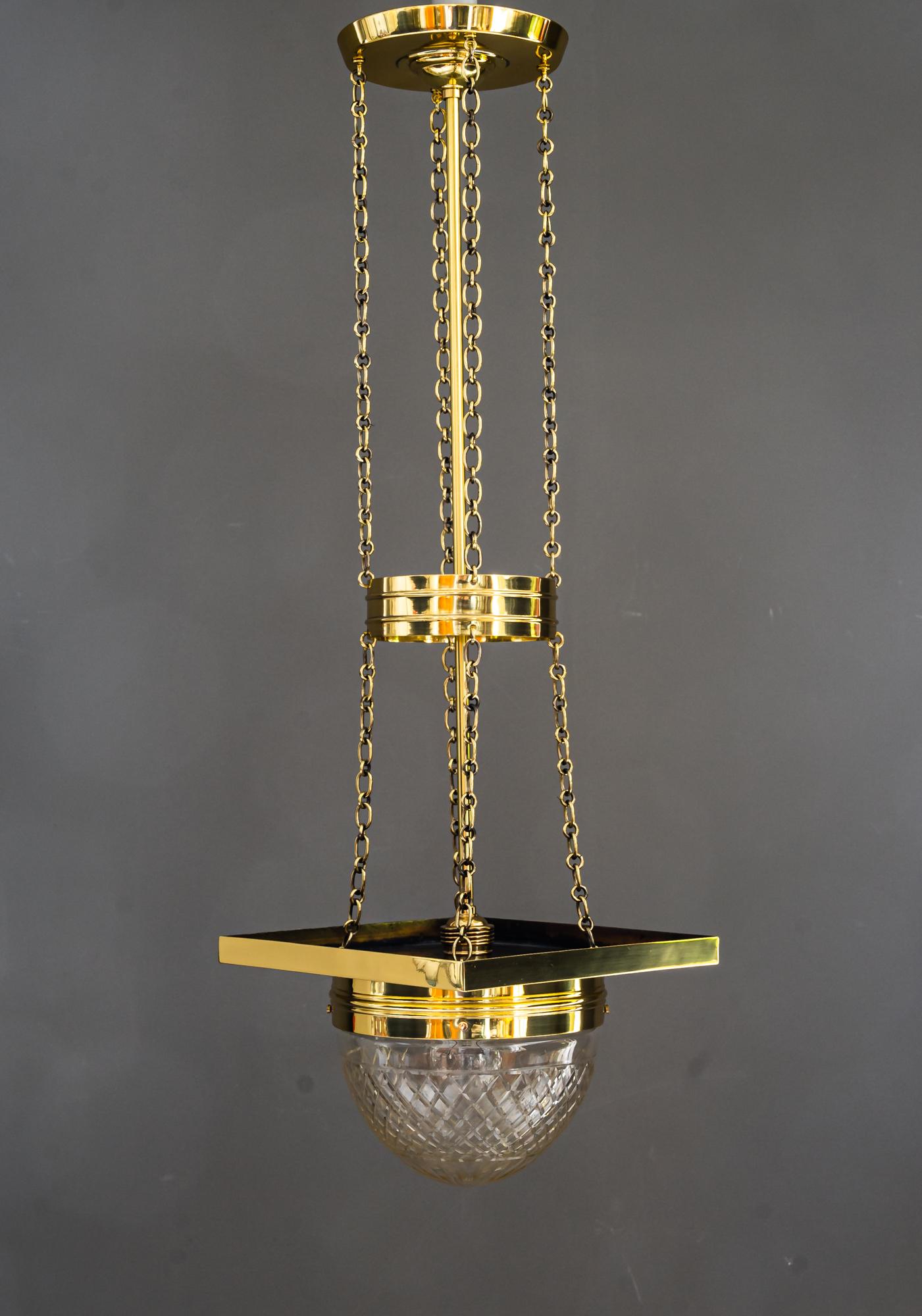 Art Deco Pendant with Cut Glass, Around 1920s For Sale 5