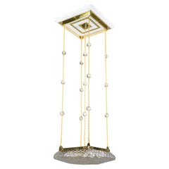 Used Art Deco Pendant with cut glass shades vienna around 1920s