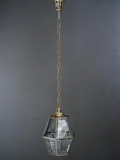 Art Deco Pendant with Cut Glasses, Vienna, Around 1920s