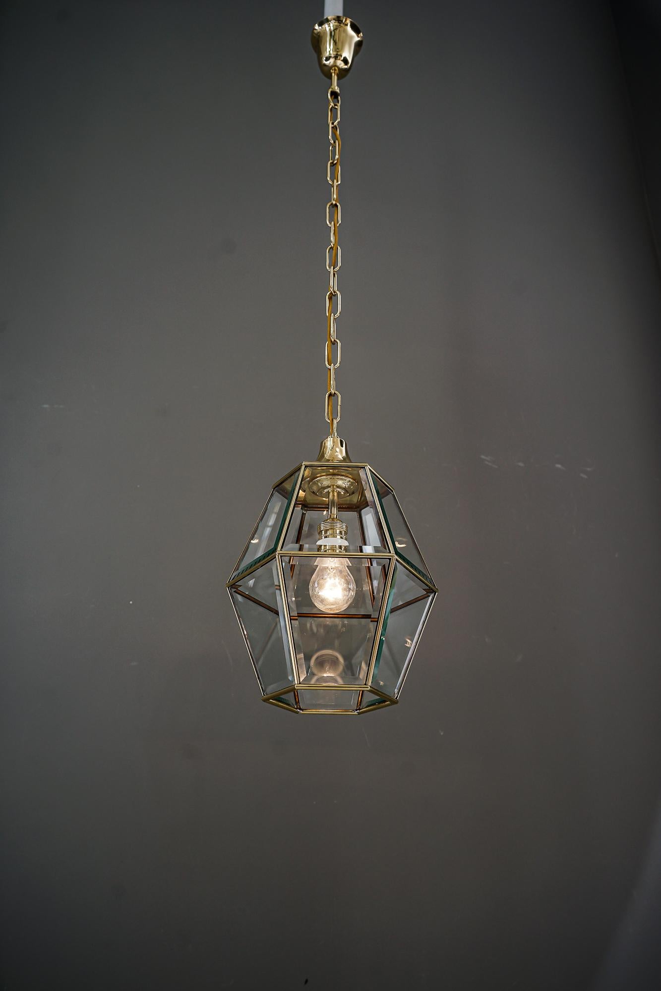 Art Deco Pendant with Cut Glasses, Vienna, Around 1920s For Sale 1