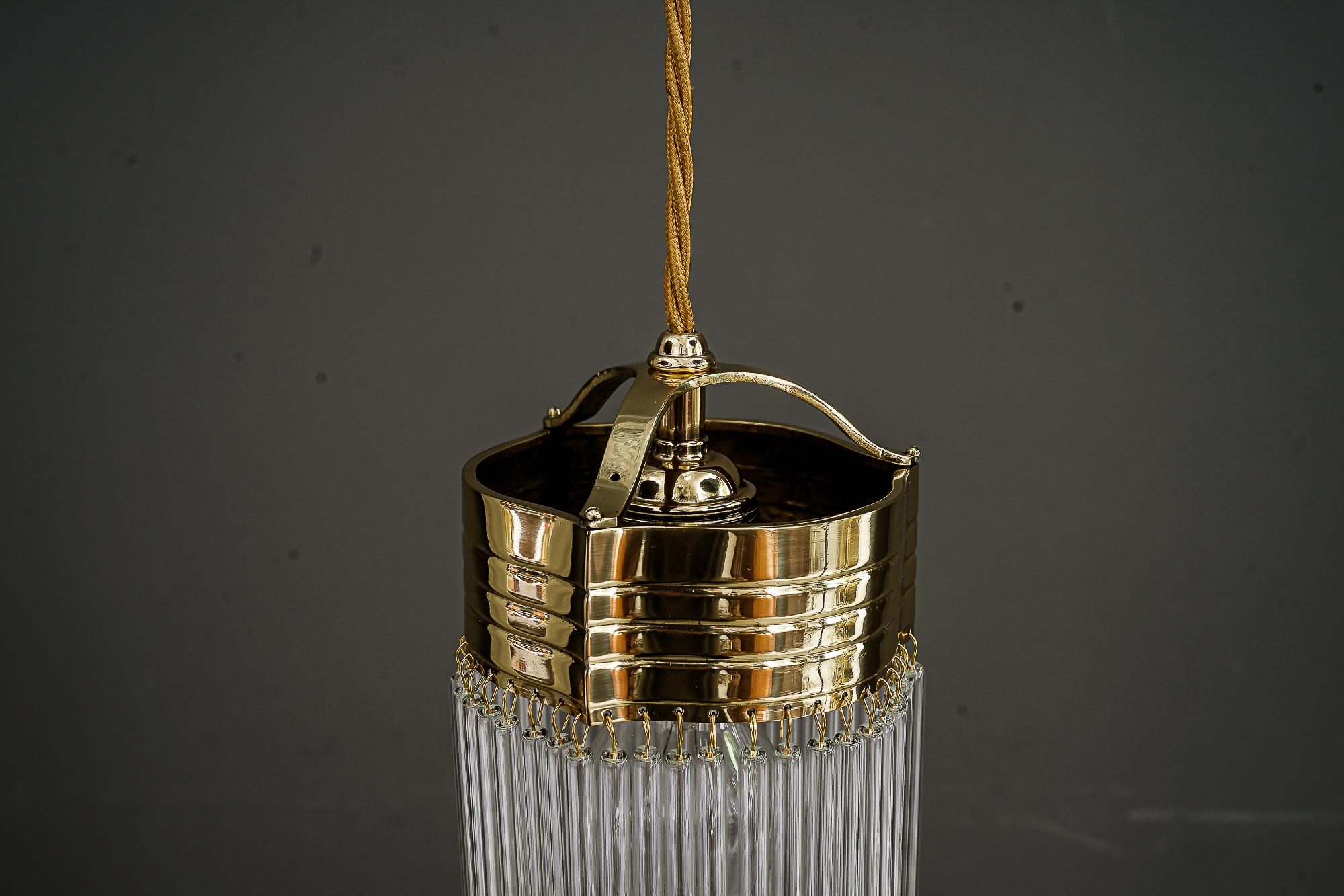 Art Deco pendant with glass sticks vienna around 1920s In Good Condition In Wien, AT