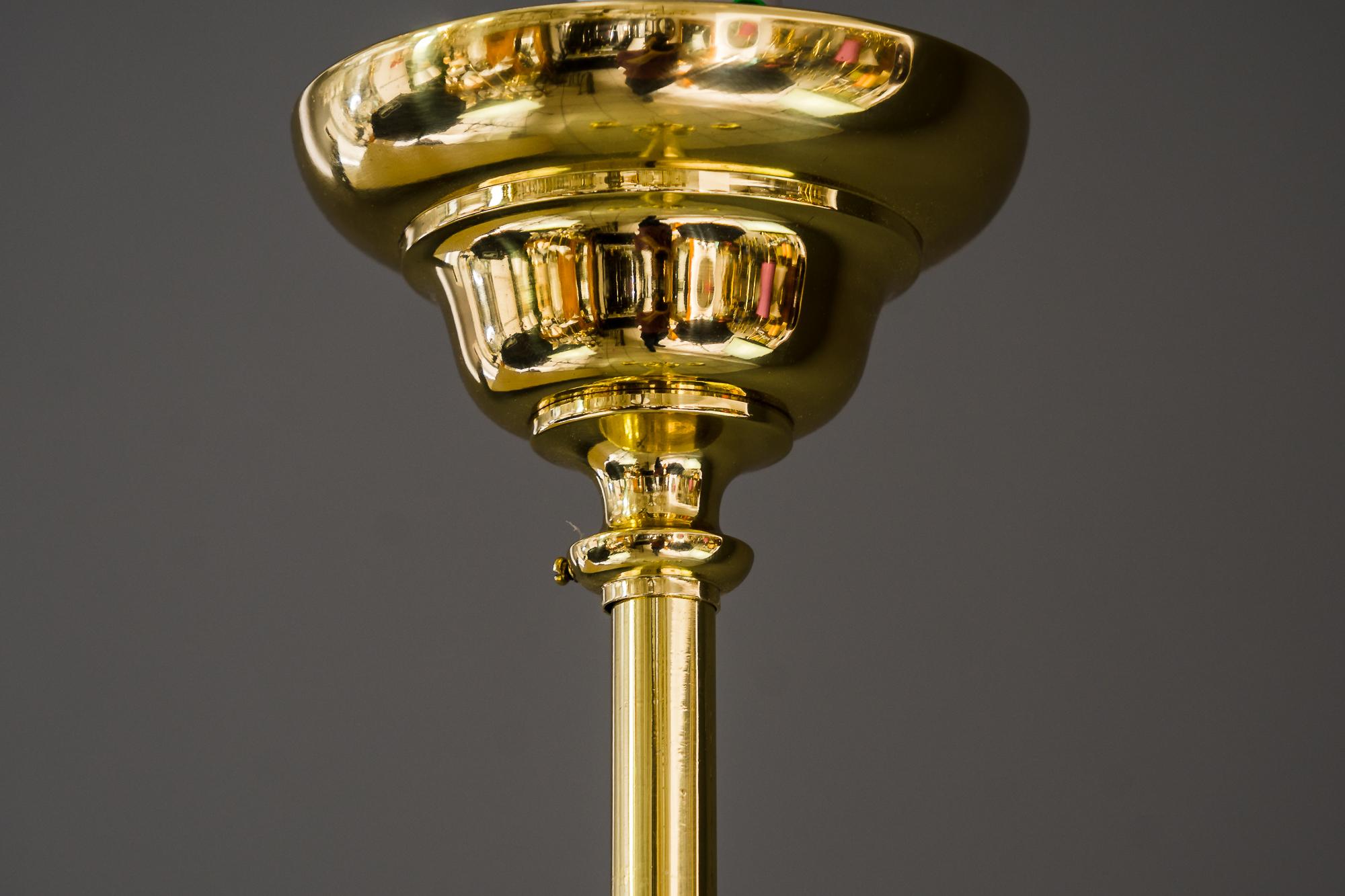 Art Deco Pendant with Original Glass Shades, Vienna, around 1920s For Sale 5