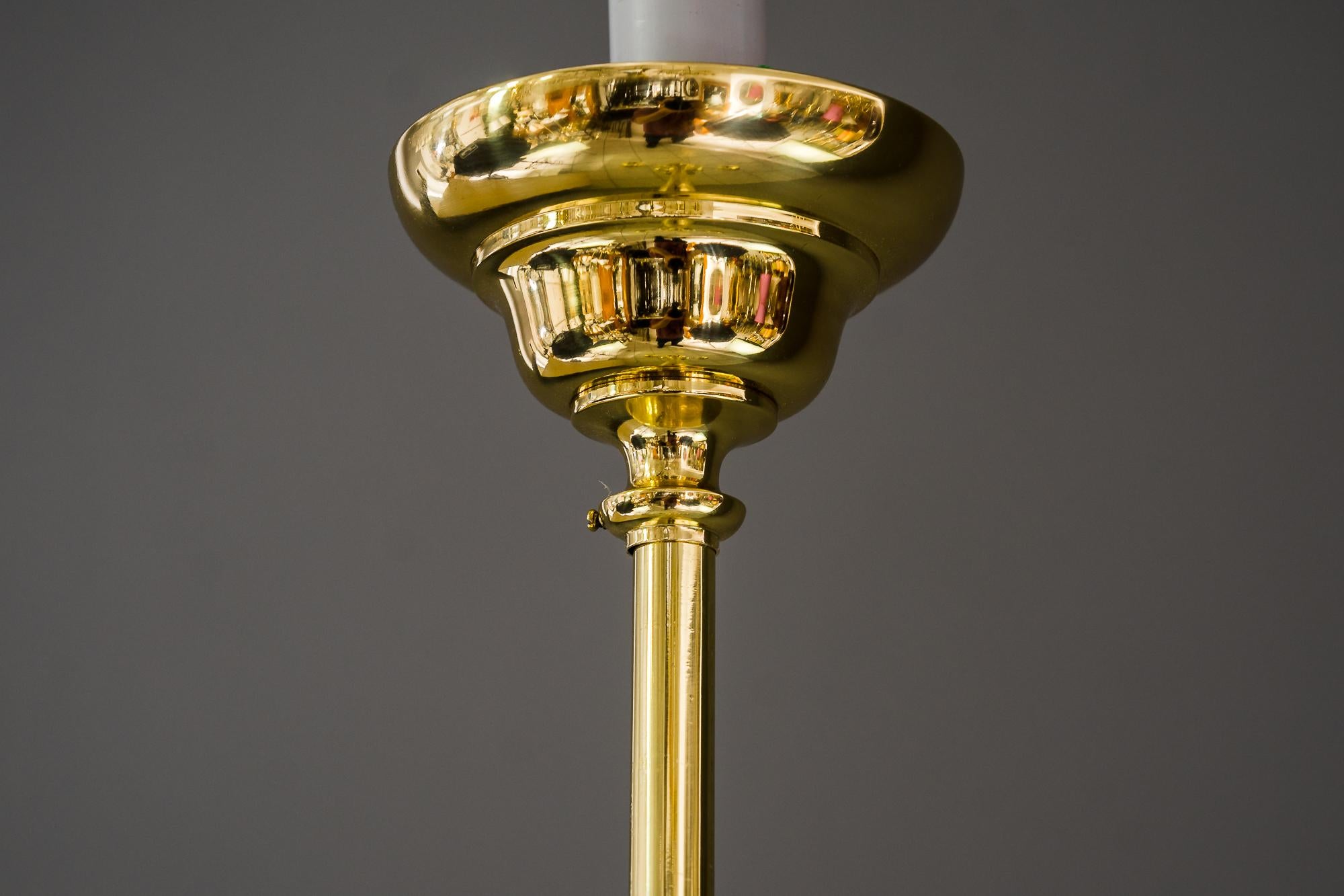 Early 20th Century Art Deco Pendant with Original Glass Shades, Vienna, around 1920s For Sale