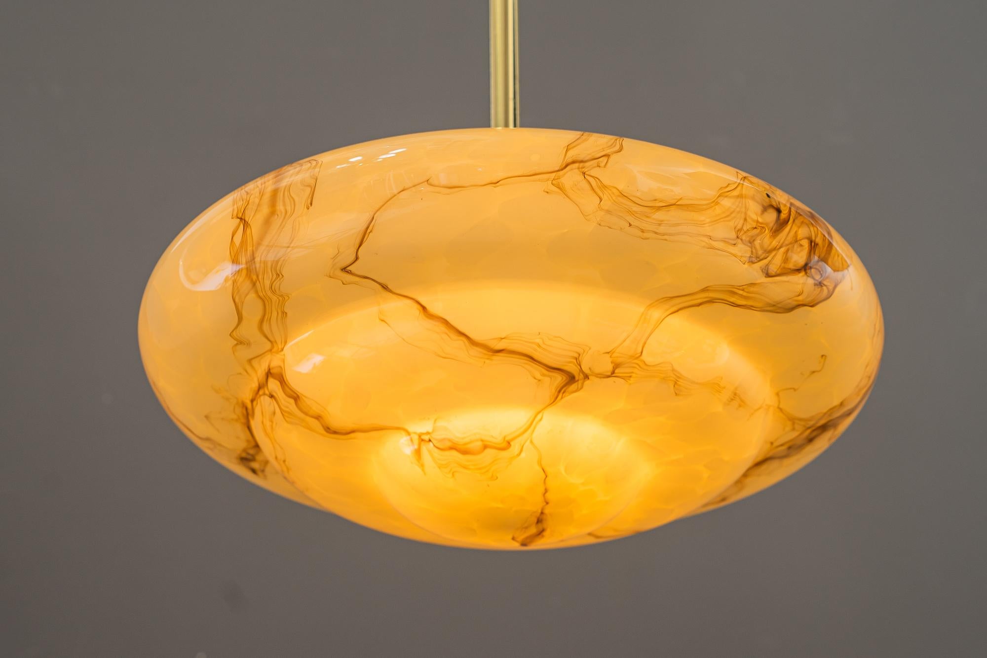 Art Deco pendant with original marbled glass vienna around 1930s 6