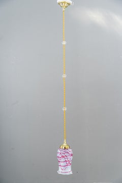 Art deco pendant with original palme koenig opaline glass shade around 1920s