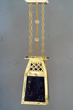 Art Deco Pendant with original red antique glasses vienna around 1920s