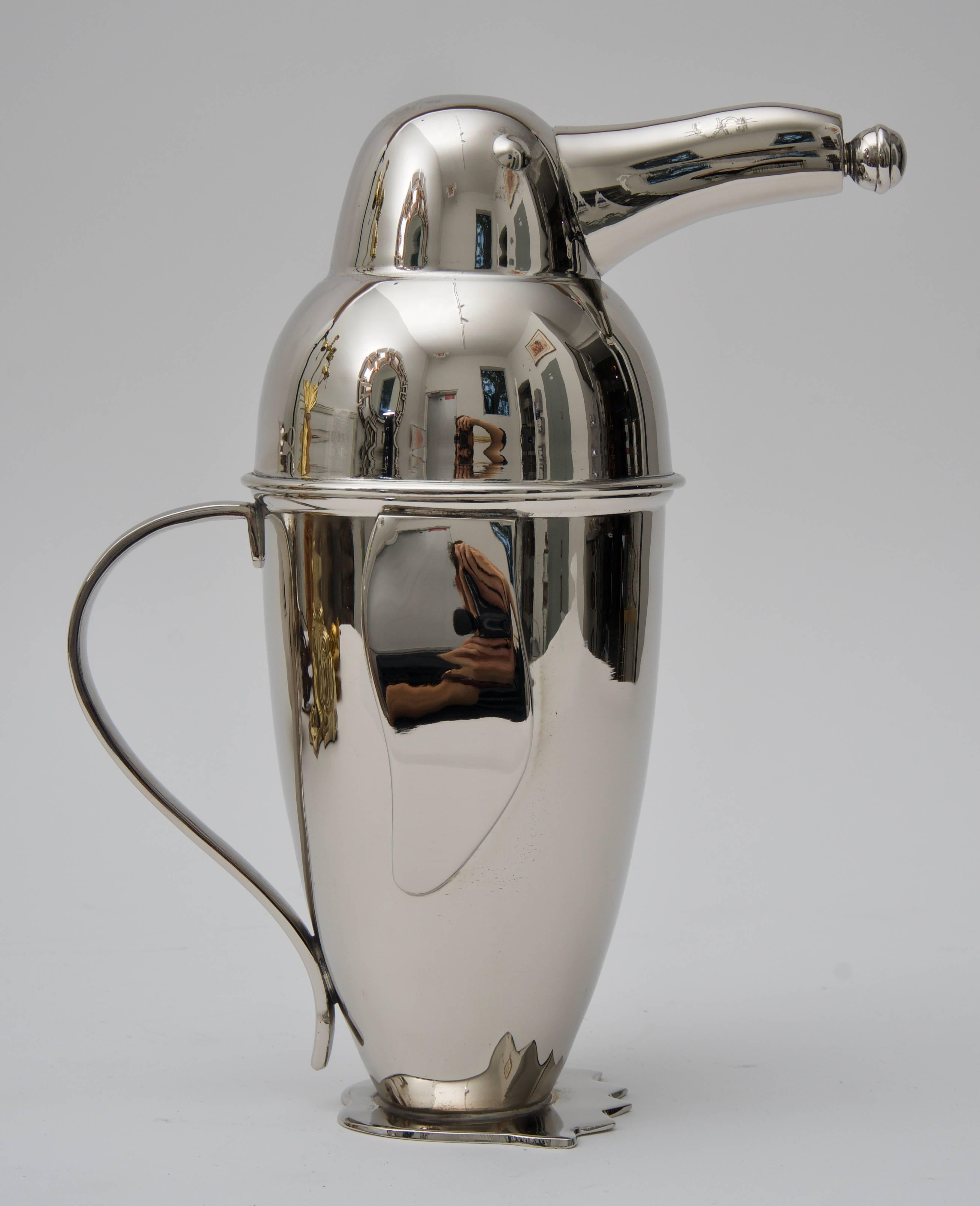 This stylish Art Deco inspired cocktail shaker takes its inspiration from pieces created by the firm of Napier and has recently been professionally nickel-plated.