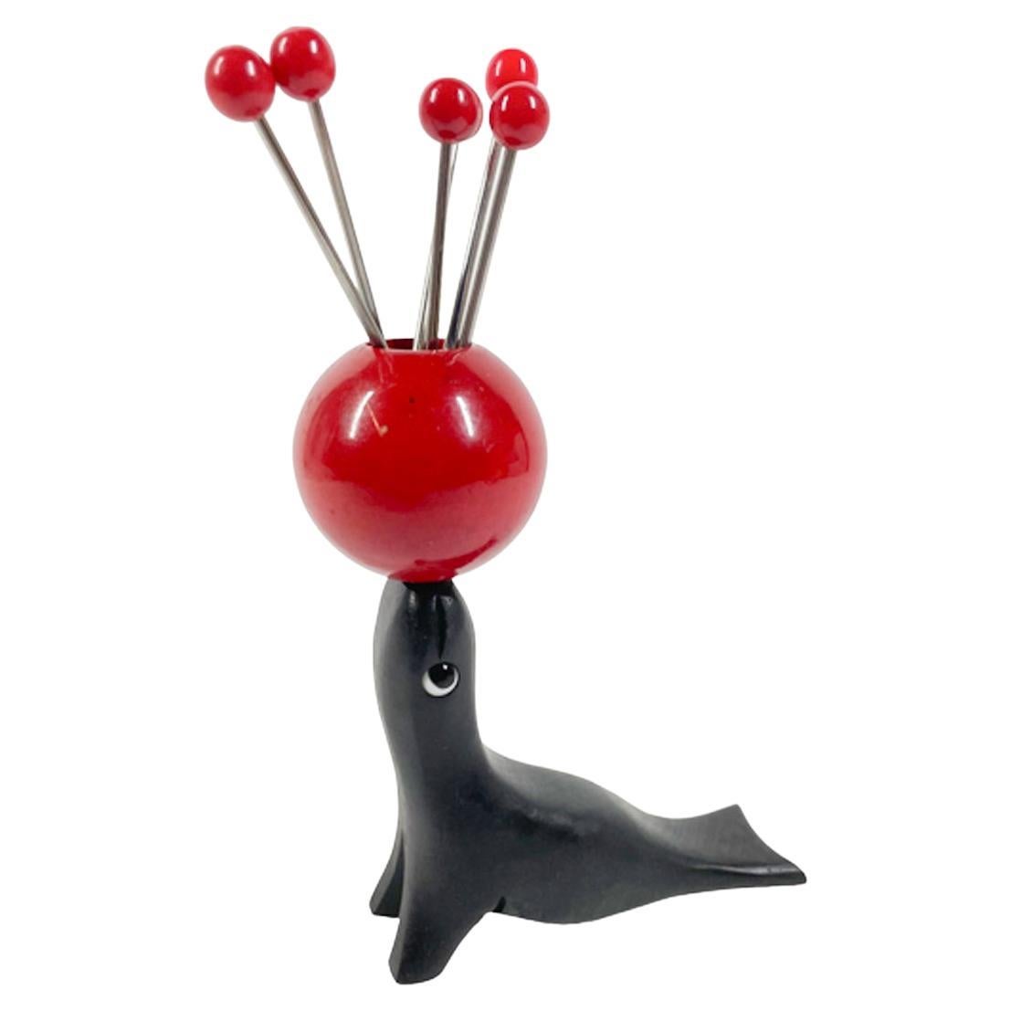 Ensemble de pichets à cocktail en forme de sceau Art Déco, balancier d'un boulet avec six cubes