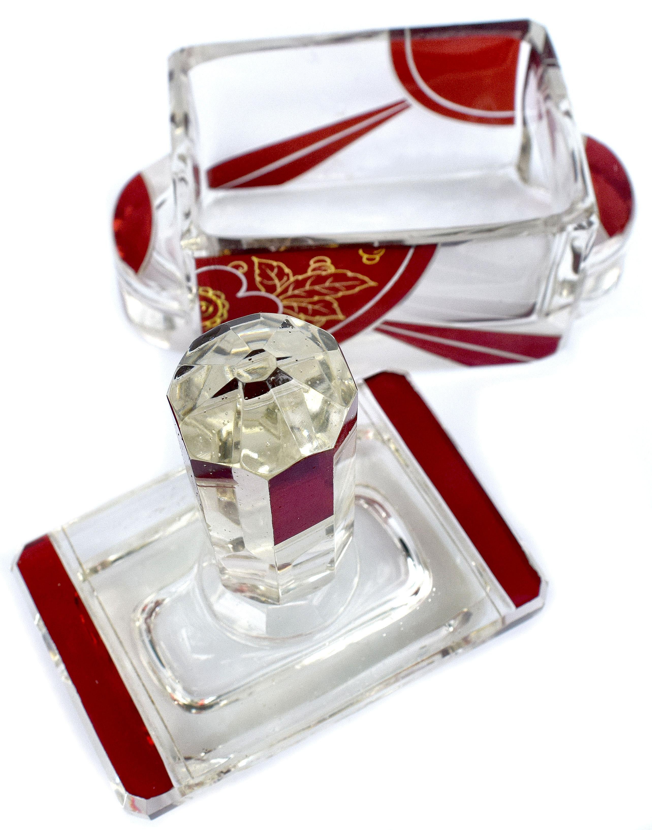 Art Deco Perfume Atomizer and Trinket Box by Karl Palda, circa 1930 In Good Condition In Devon, England