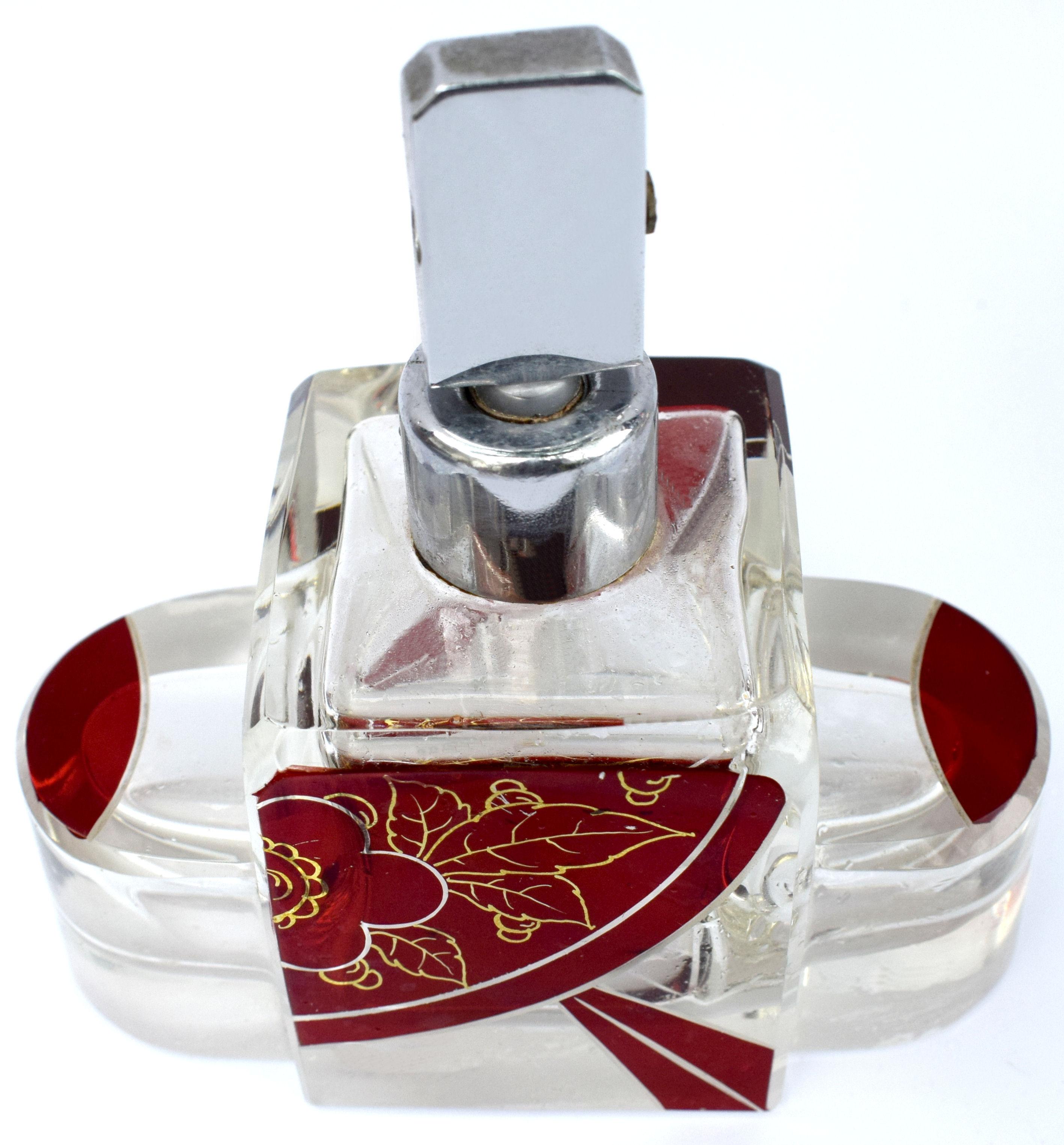 20th Century Art Deco Perfume Atomizer and Trinket Box by Karl Palda, circa 1930