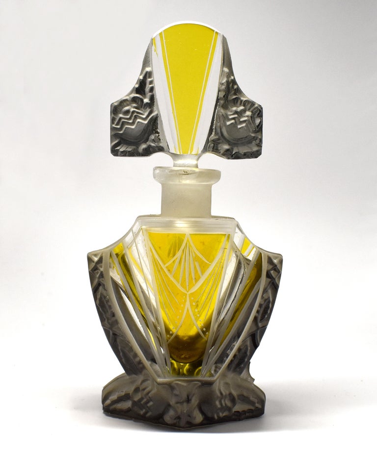 French art deco geometric design perfume bottle