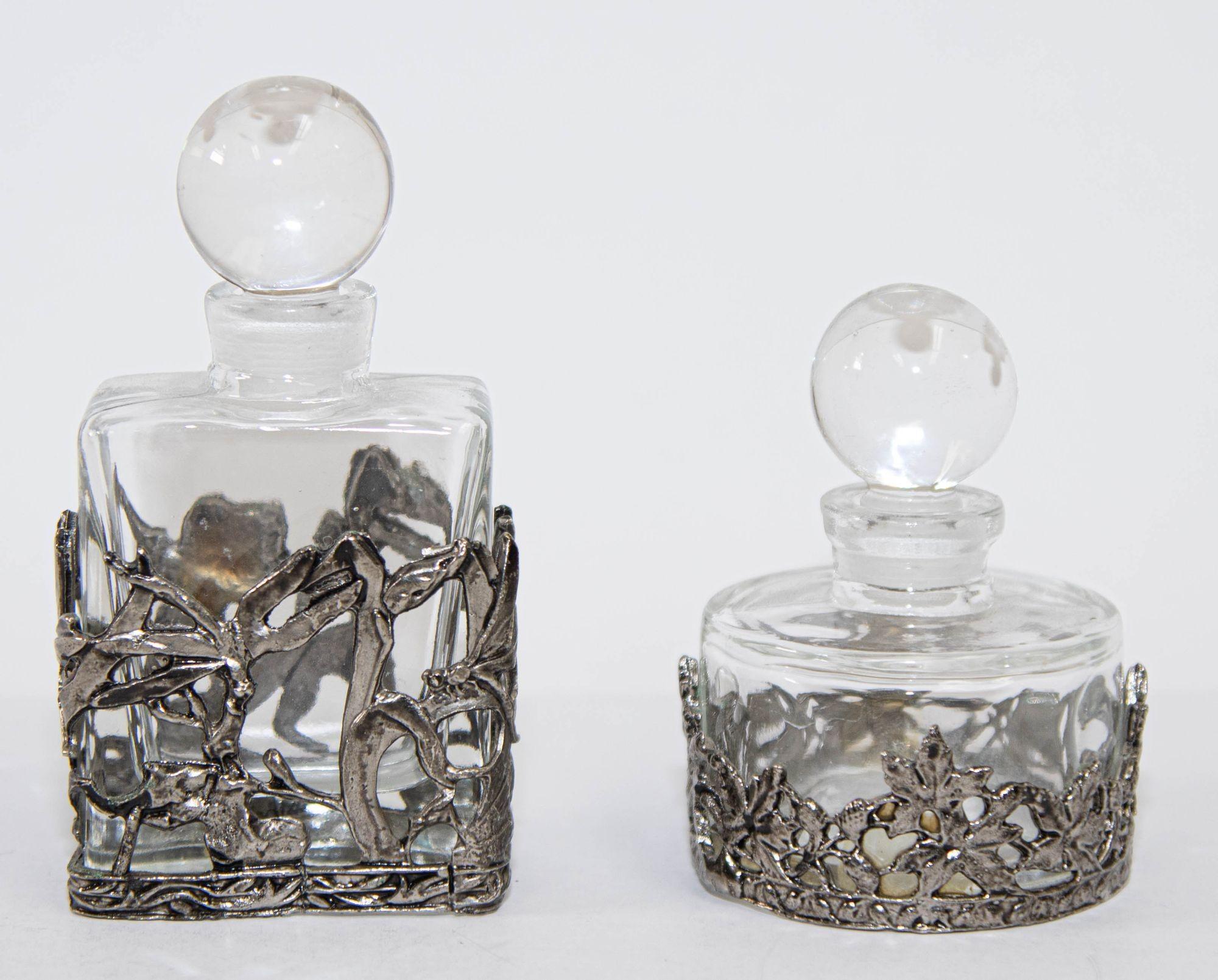 Metal Art Deco Perfume Scent Bottles For Sale