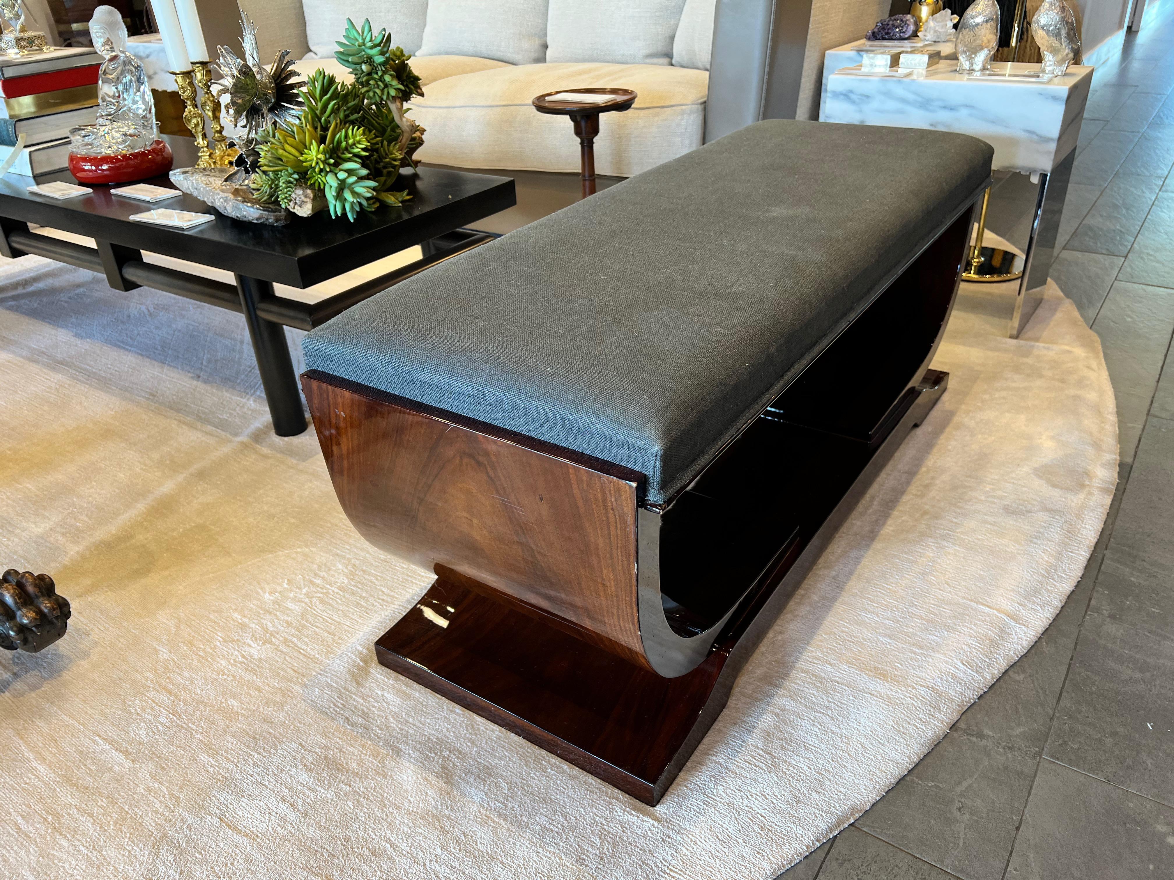 Art Deco Period '1920s' French Bench Made of Rosewood For Sale 8
