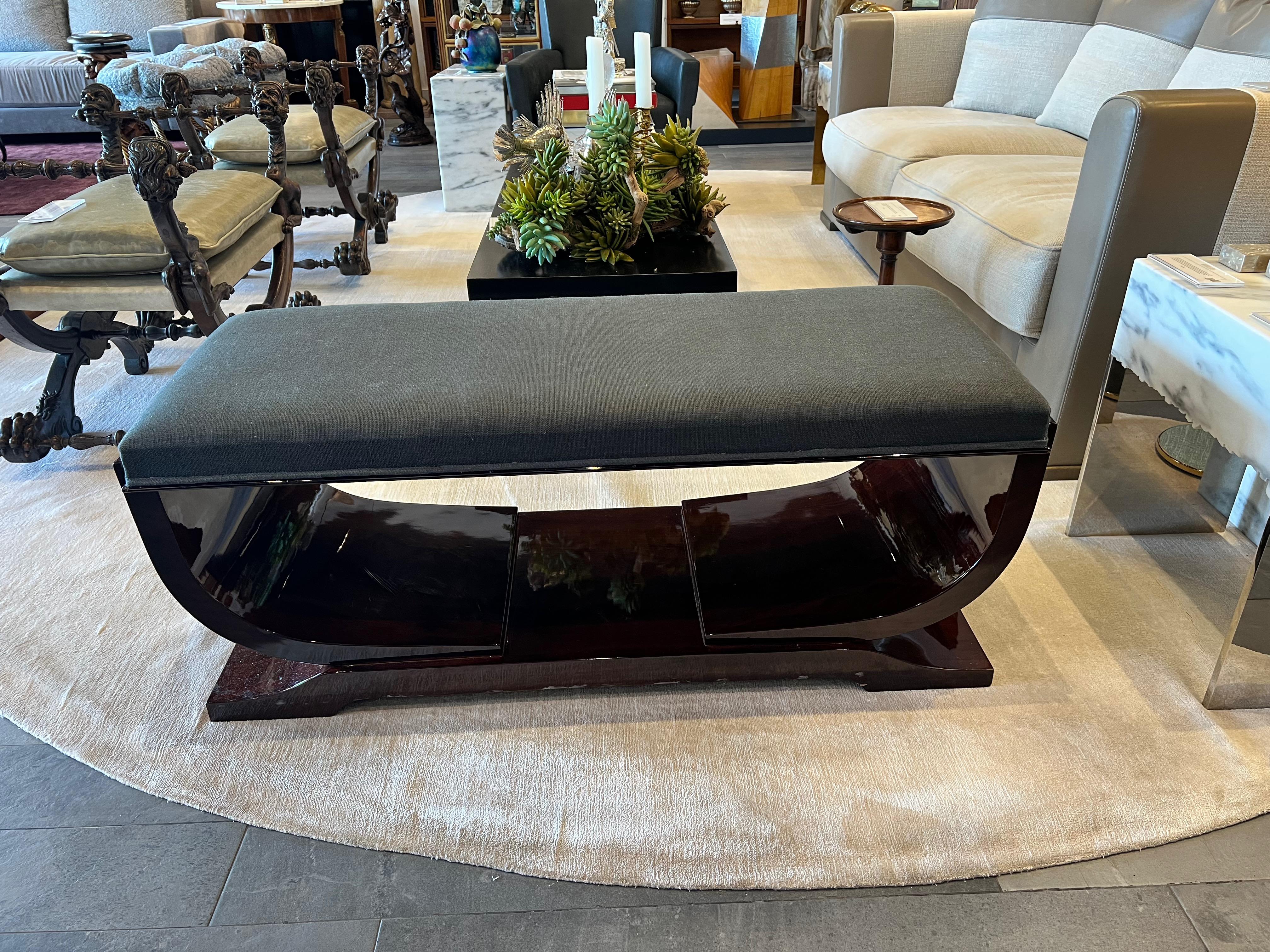 Art Deco Period '1920s' French Bench Made of Rosewood For Sale 3