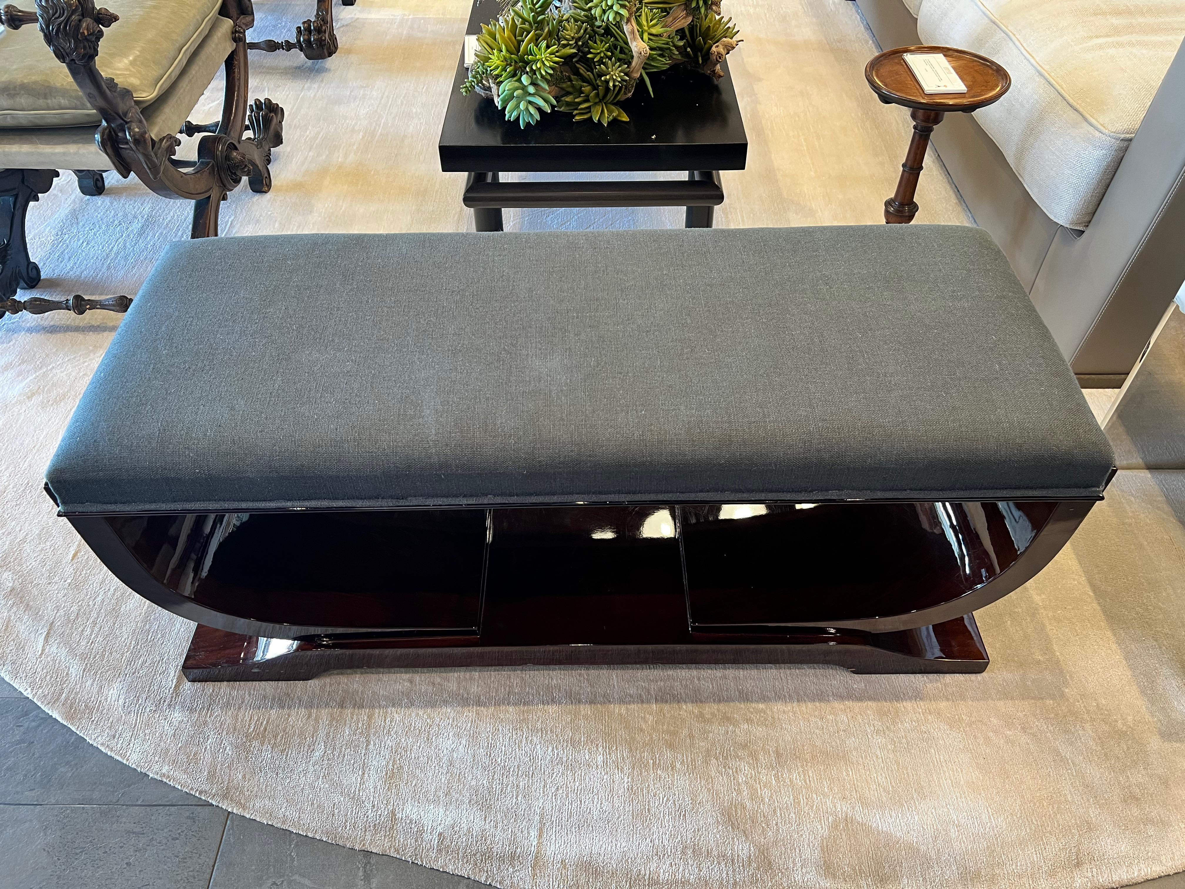 Banc français de la période Art déco des années 1920 en bois de rose en vente 3