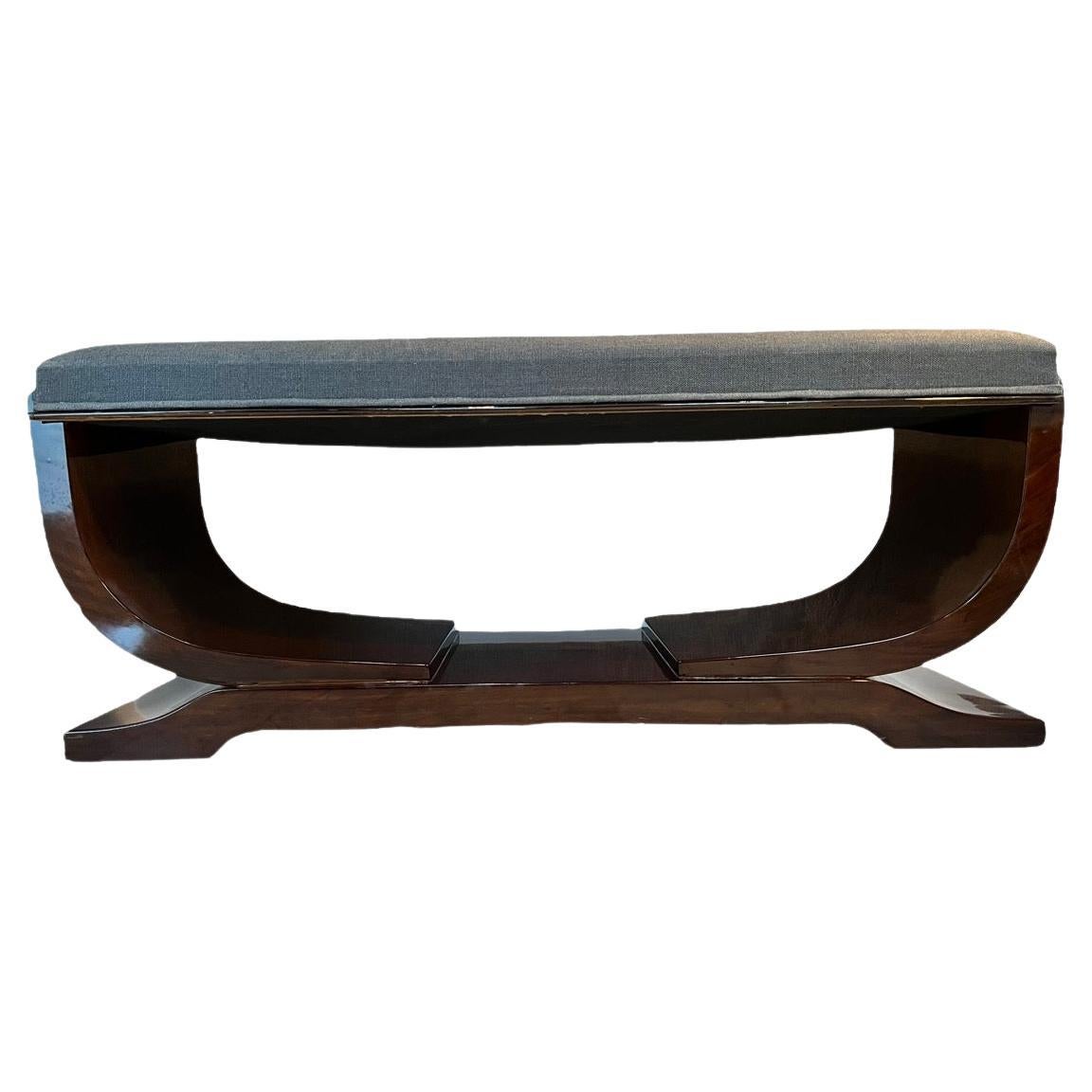 Banc français de la période Art déco des années 1920 en bois de rose