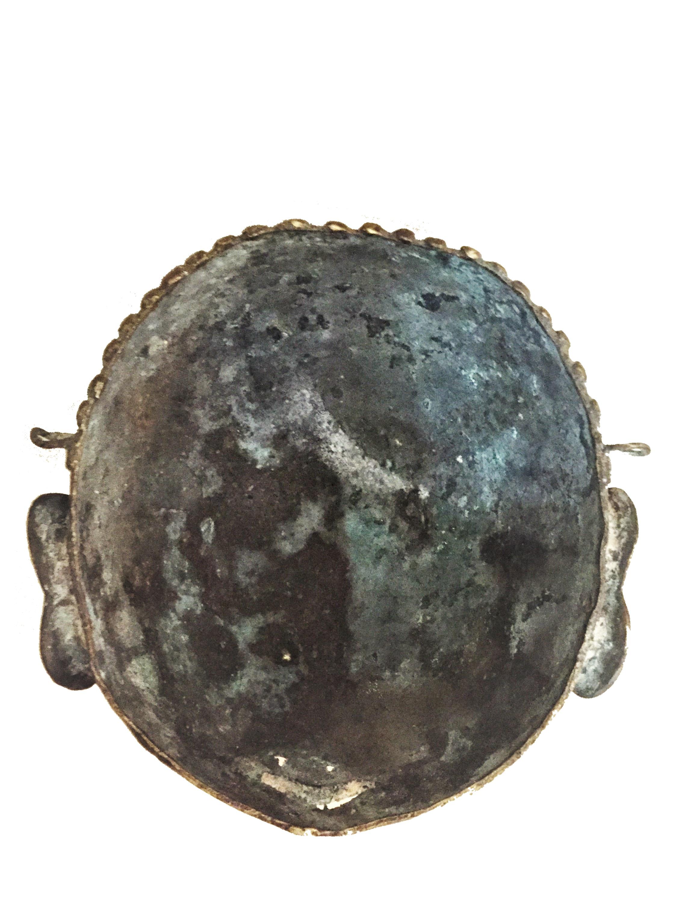 Art-déco-Periode, Afrikanische Ritual-Stammeskunst, oxidierte Bronze-Maskenmaske, 1920er Jahre im Angebot 2