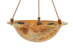 Art Deco period alabaster pendant light