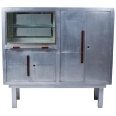 Antique Art Deco Period Aluminum Display Cabinet