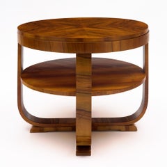 Austrian Biedermeier Gueridon Table, Walnut, Art Deco Design, 1940