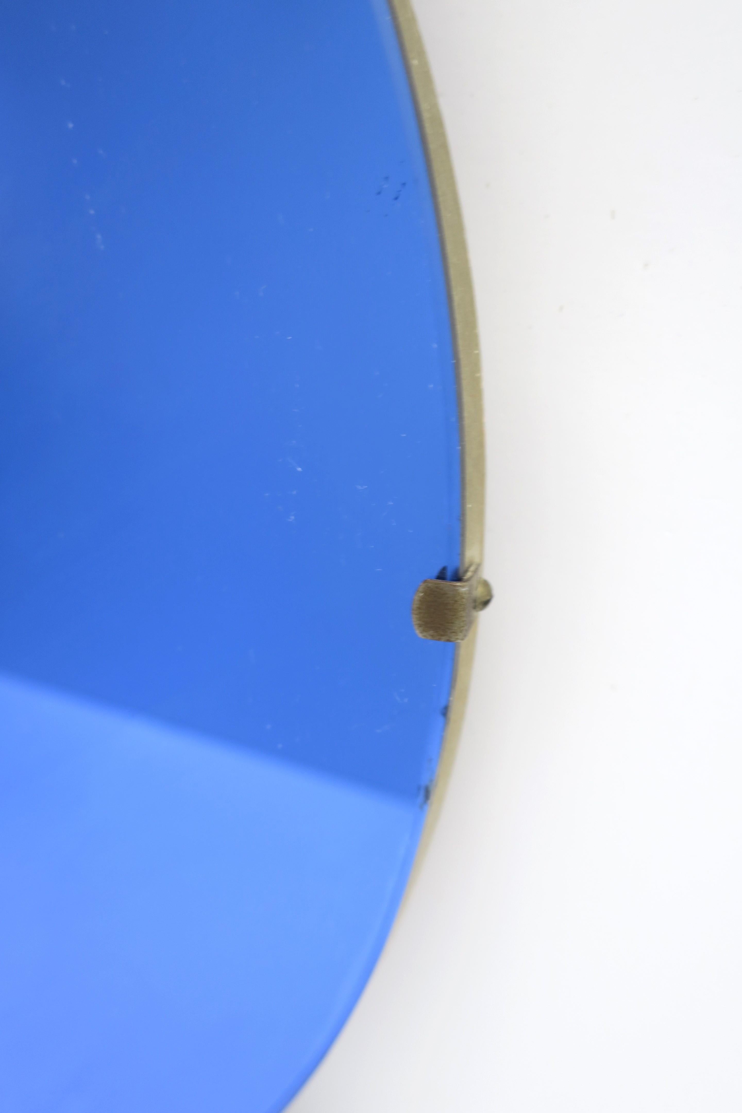 Art Deco Blue Glass Round Wall Mirror im Zustand „Gut“ im Angebot in New York, NY