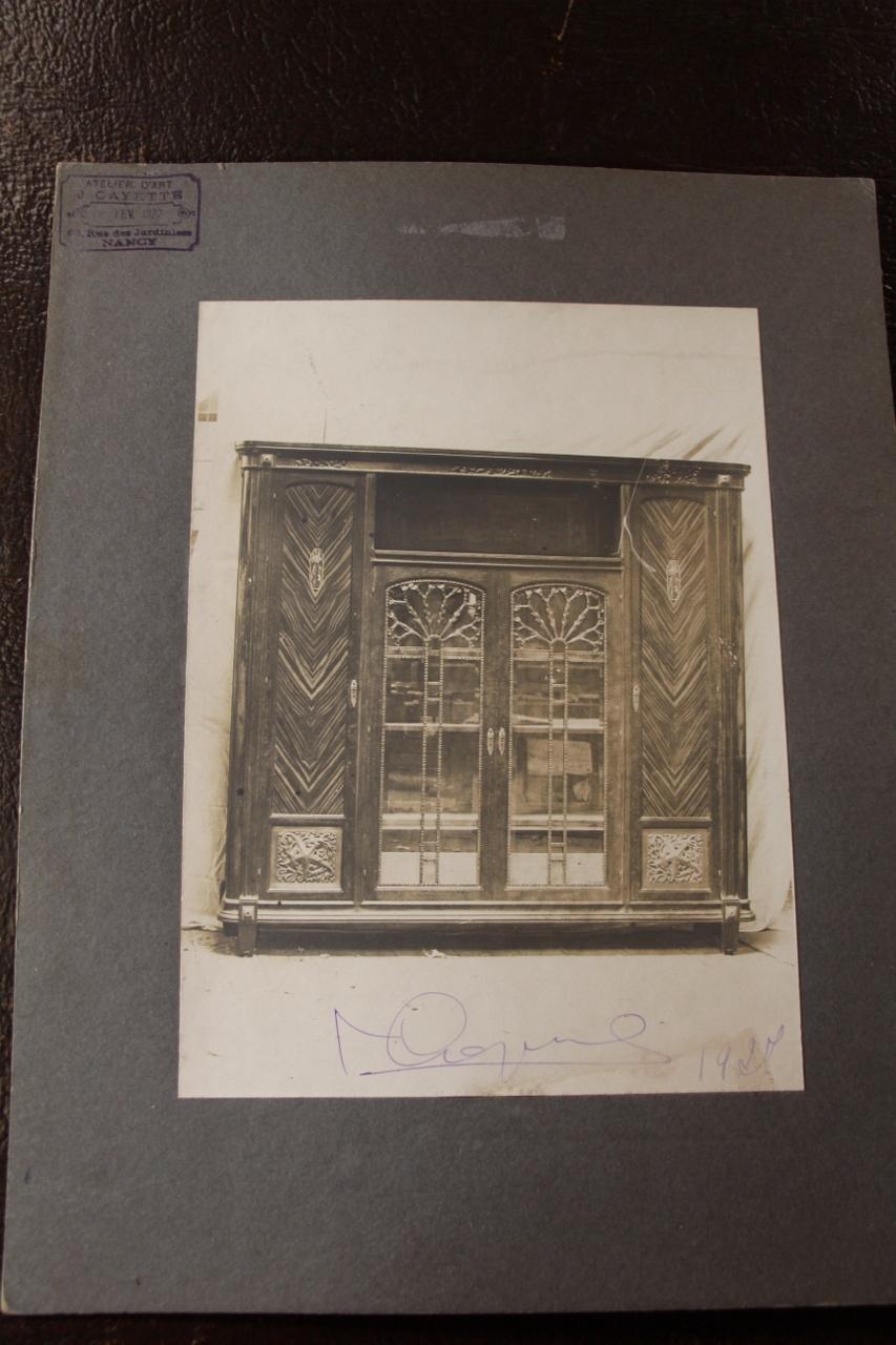 Art Deco Period Bookcase Signed By Jules Cayette Nancy For Sale 5