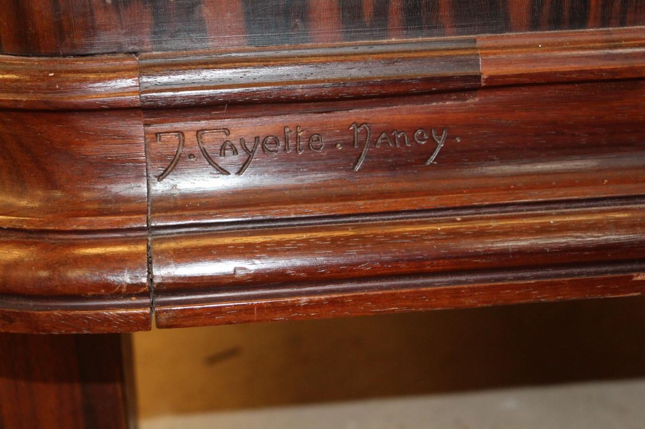 Art Deco Period Bookcase Signed By Jules Cayette Nancy For Sale 1