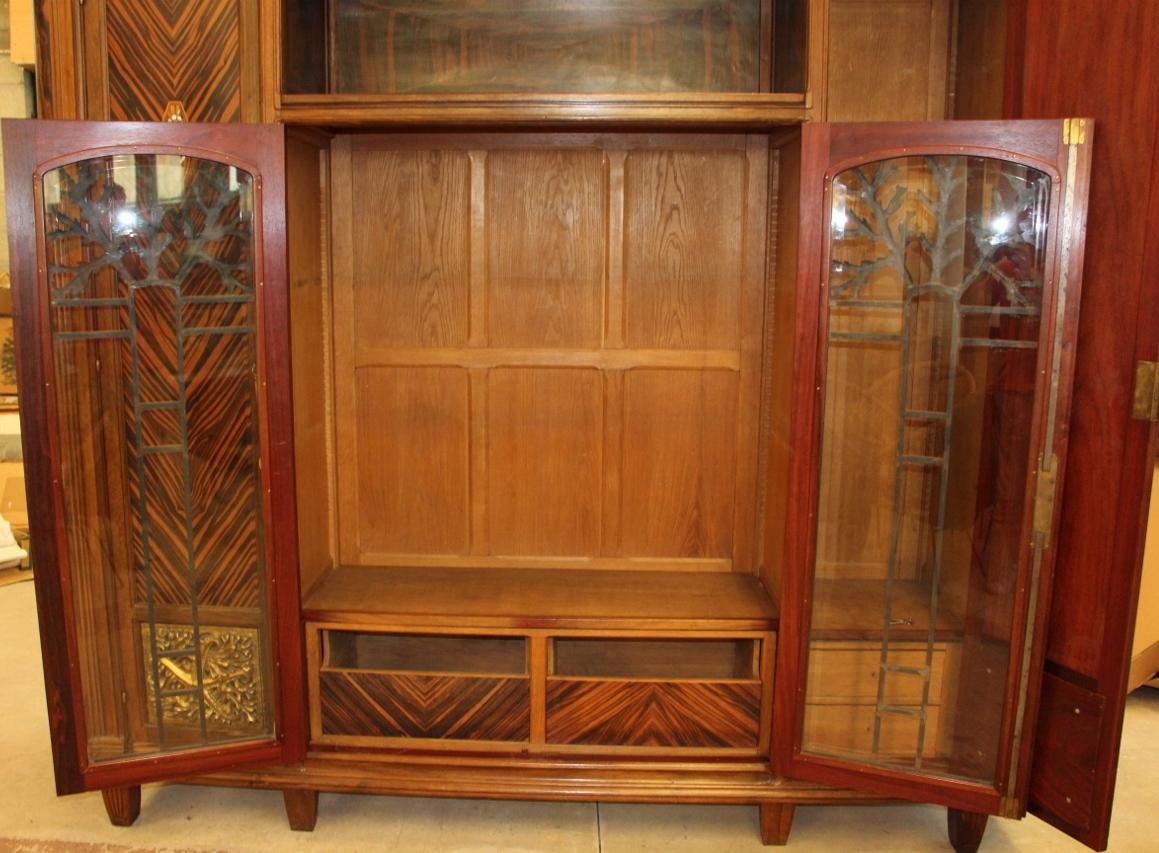 Art Deco Period Bookcase Signed By Jules Cayette Nancy For Sale 3