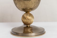 Art Deco Period Brass Acid Etched Torchère Lamp by Gênet & Michon