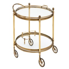 Art Deco Period Brass French Bar Cart