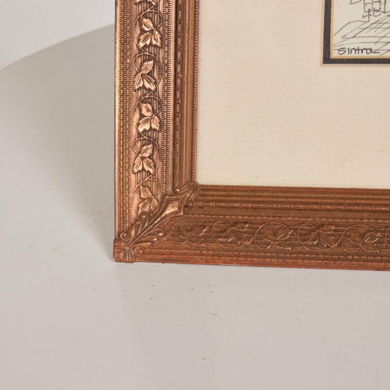 Art Deco Period Brass Picture Frame, Grapevine Ornamentation at 1stDibs