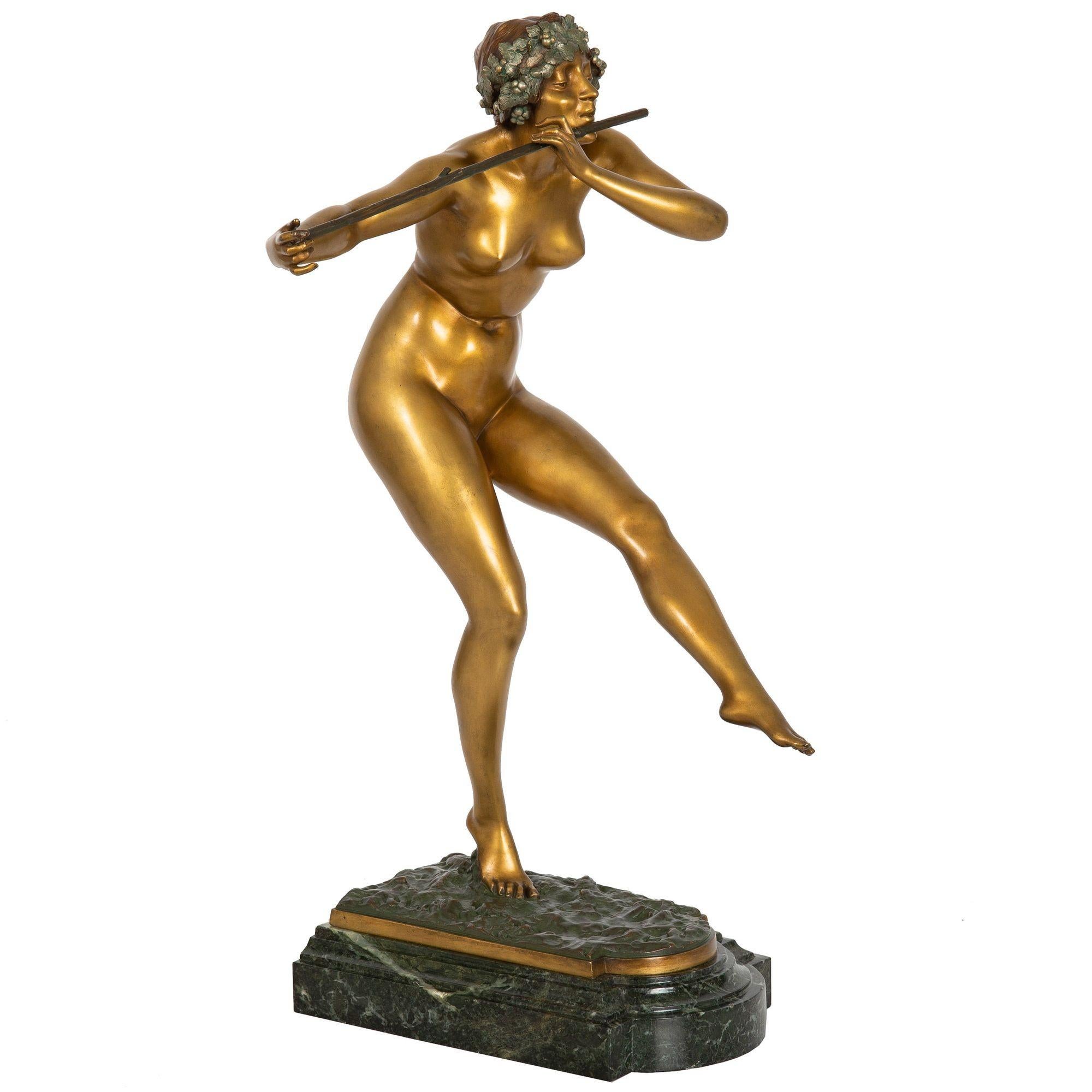 Joueur de flûtes en sculpture en bronze d'époque Art Déco par Paul Philippe en vente 13