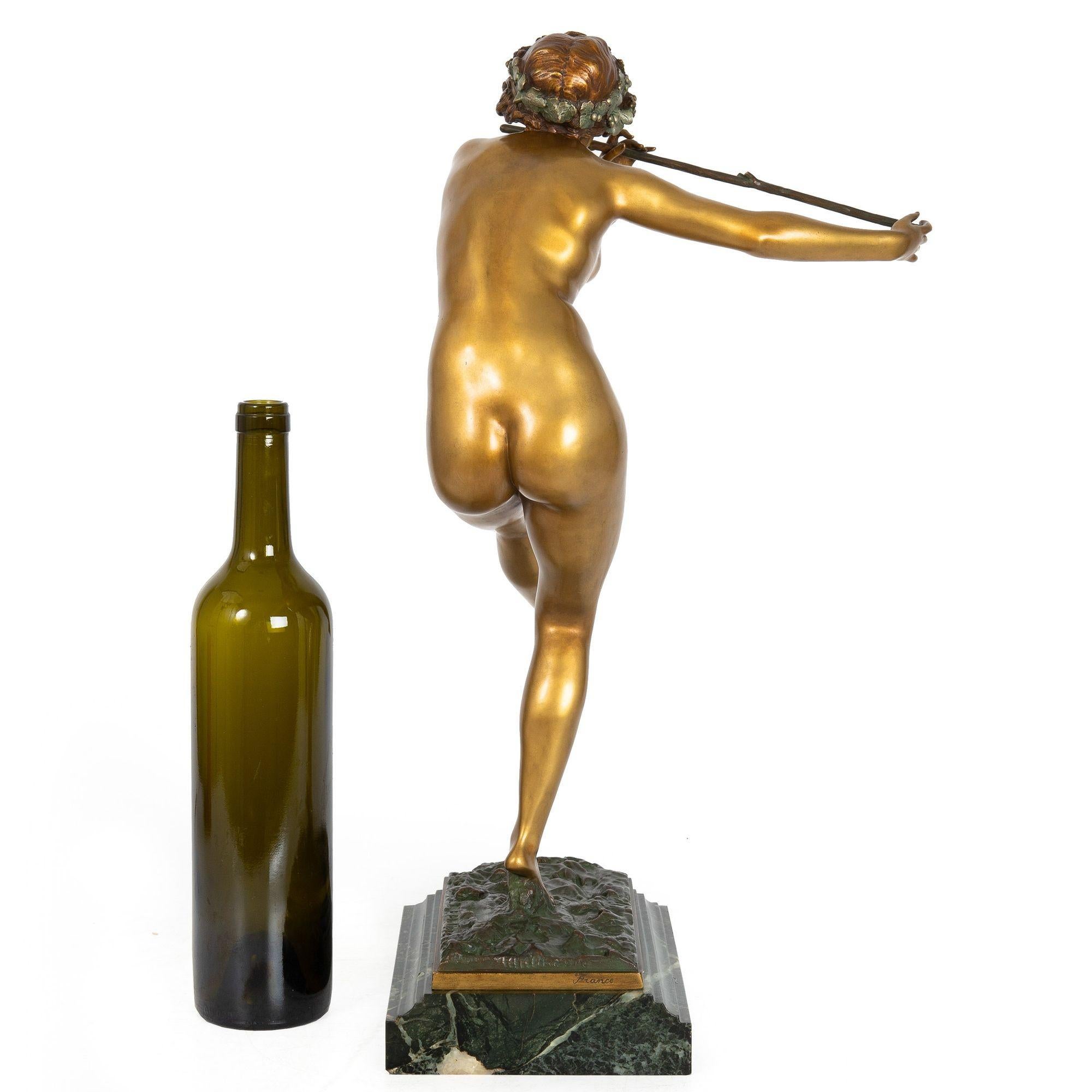 Français Joueur de flûtes en sculpture en bronze d'époque Art Déco par Paul Philippe en vente
