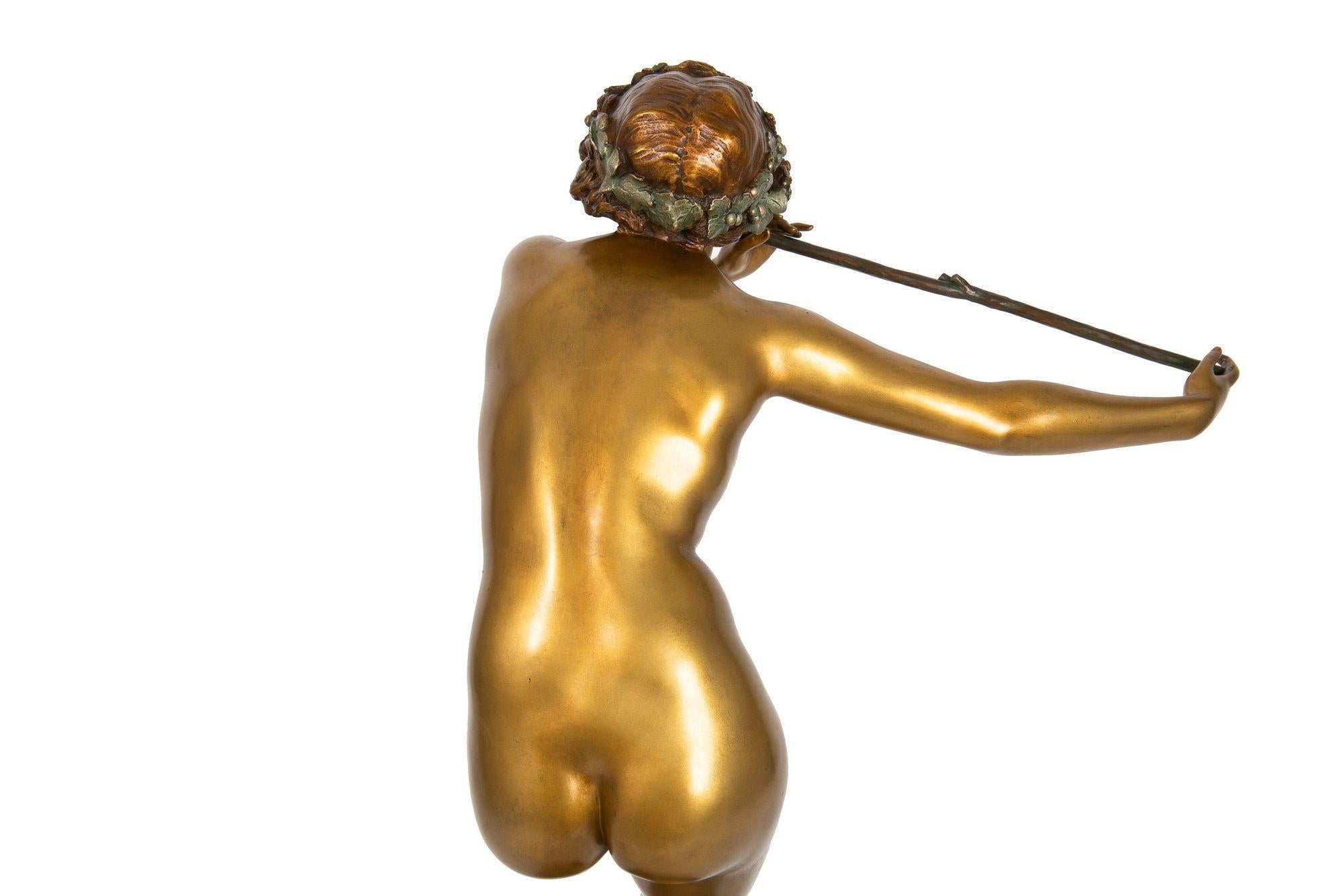 Bronze Joueur de flûtes en sculpture en bronze d'époque Art Déco par Paul Philippe en vente