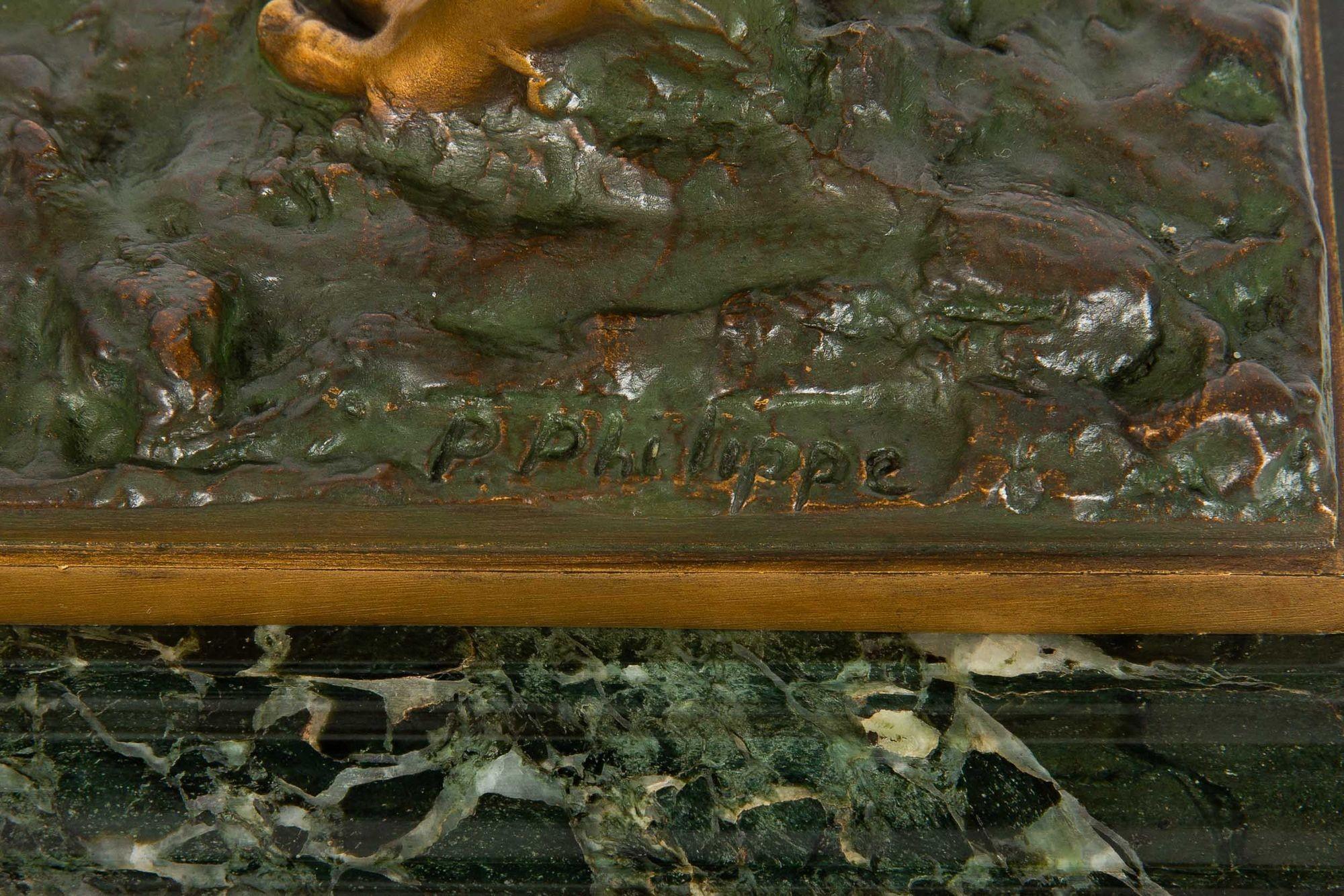 Joueur de flûtes en sculpture en bronze d'époque Art Déco par Paul Philippe en vente 2