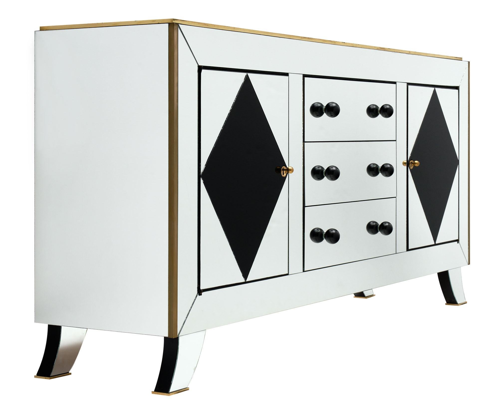French Art Deco Period Buffet with Mirrored Veneer
