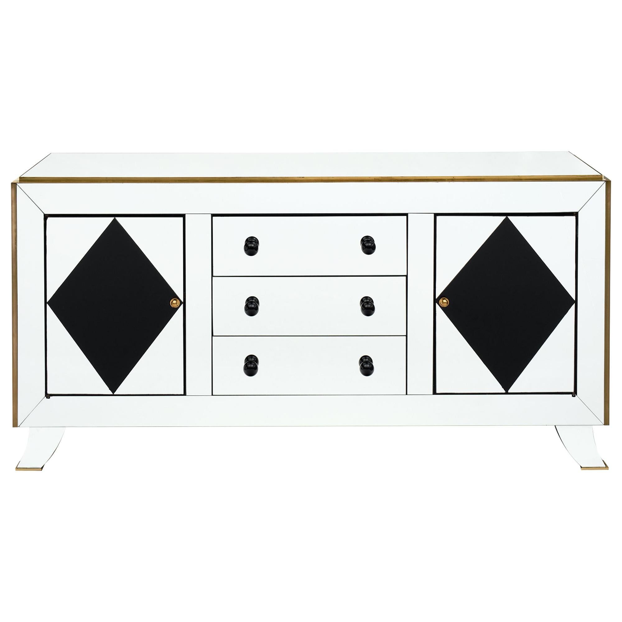 Art Deco Period Buffet with Mirrored Veneer