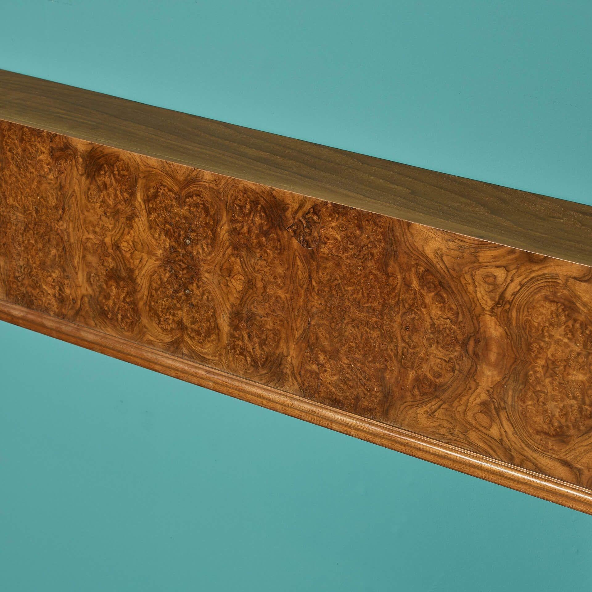 English Art Deco Period Burr Walnut Fireplace