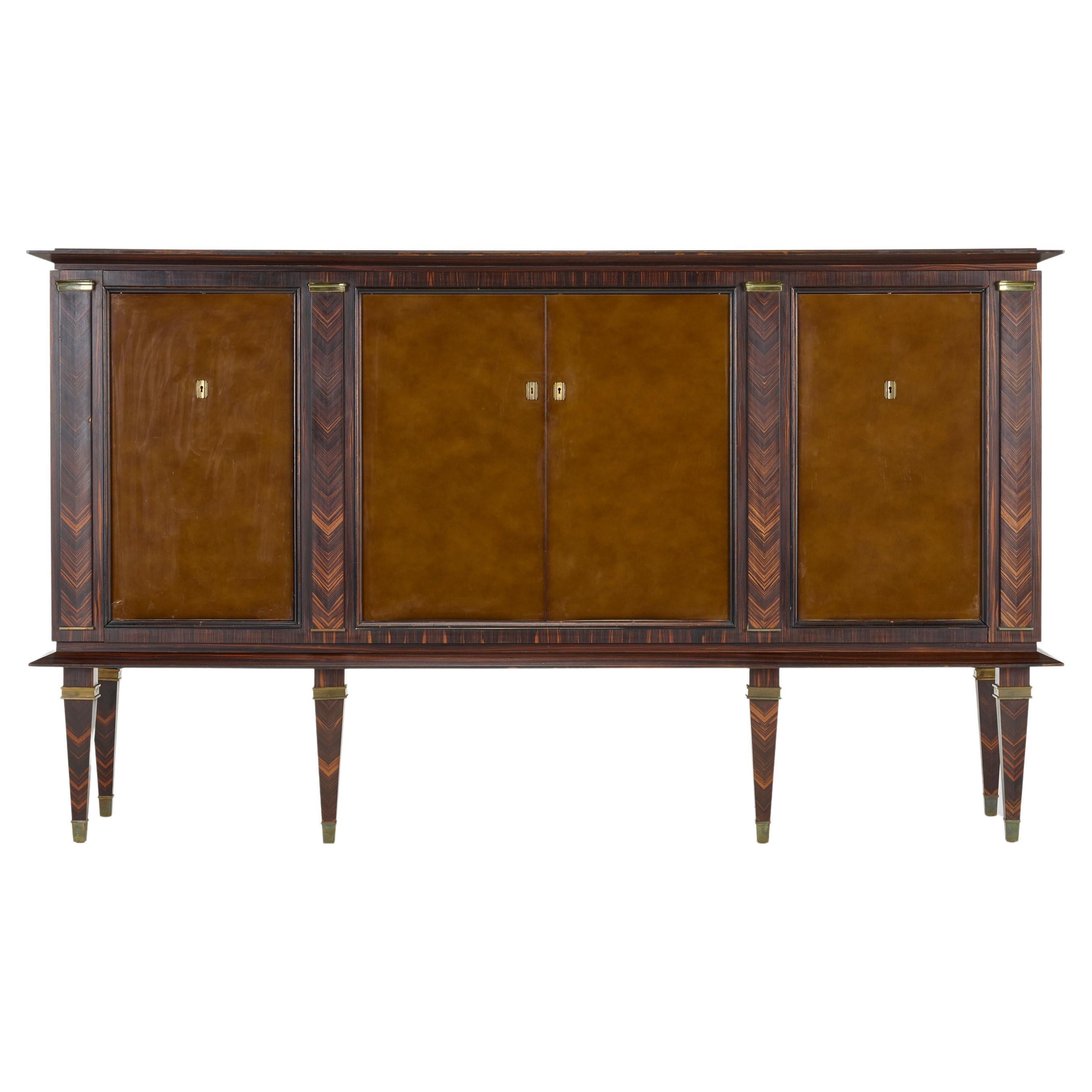 Art Deco period Cabinet in Macassar Ebony by Maison Dominique For Sale