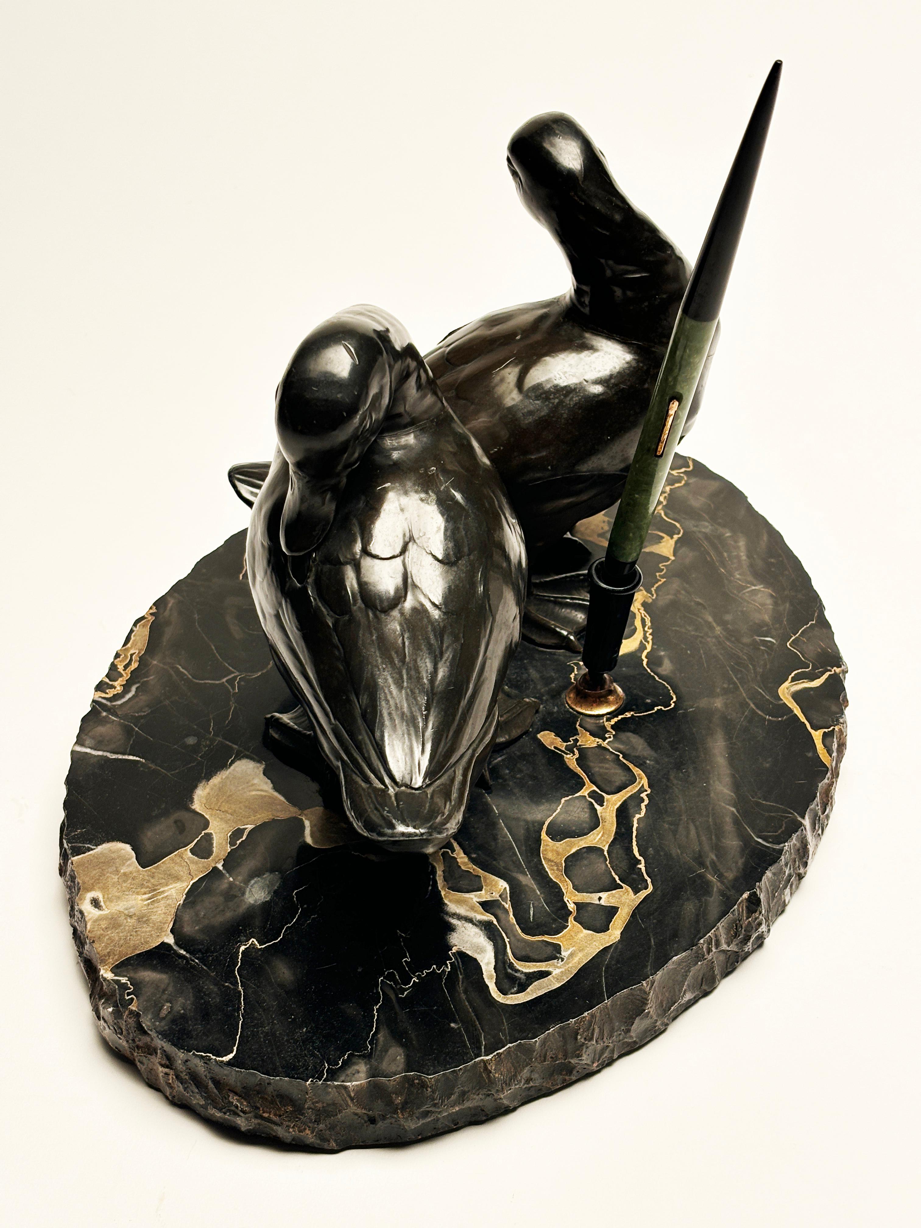 Anatre fuse su marmo italiano di epoca Art Deco con pennino originale in vendita 6