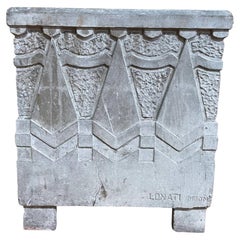 Art Deco period cement planter signed "louis lonati dijon"