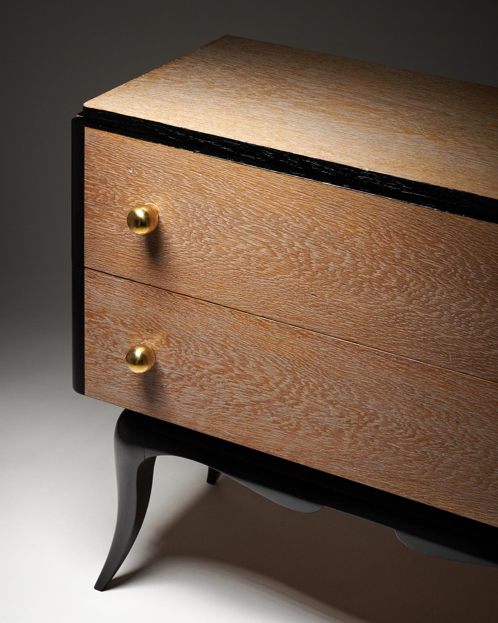 Kommode im Art-déco-Stil von Dominique (Ebonisiert) im Angebot