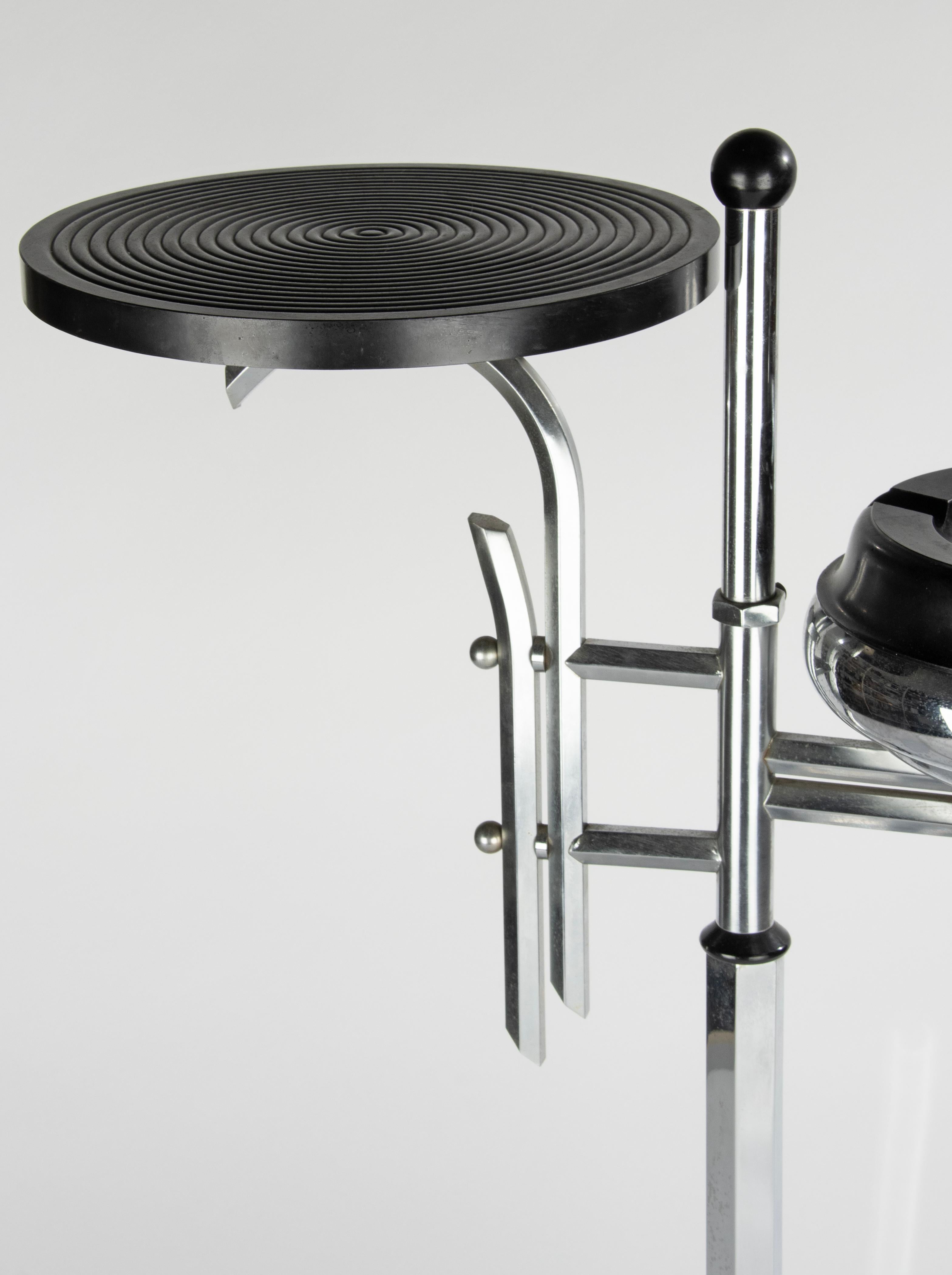 Early 20th Century Art Deco Period Chrome-plated Bauhaus Design Ashtray by Demeyere