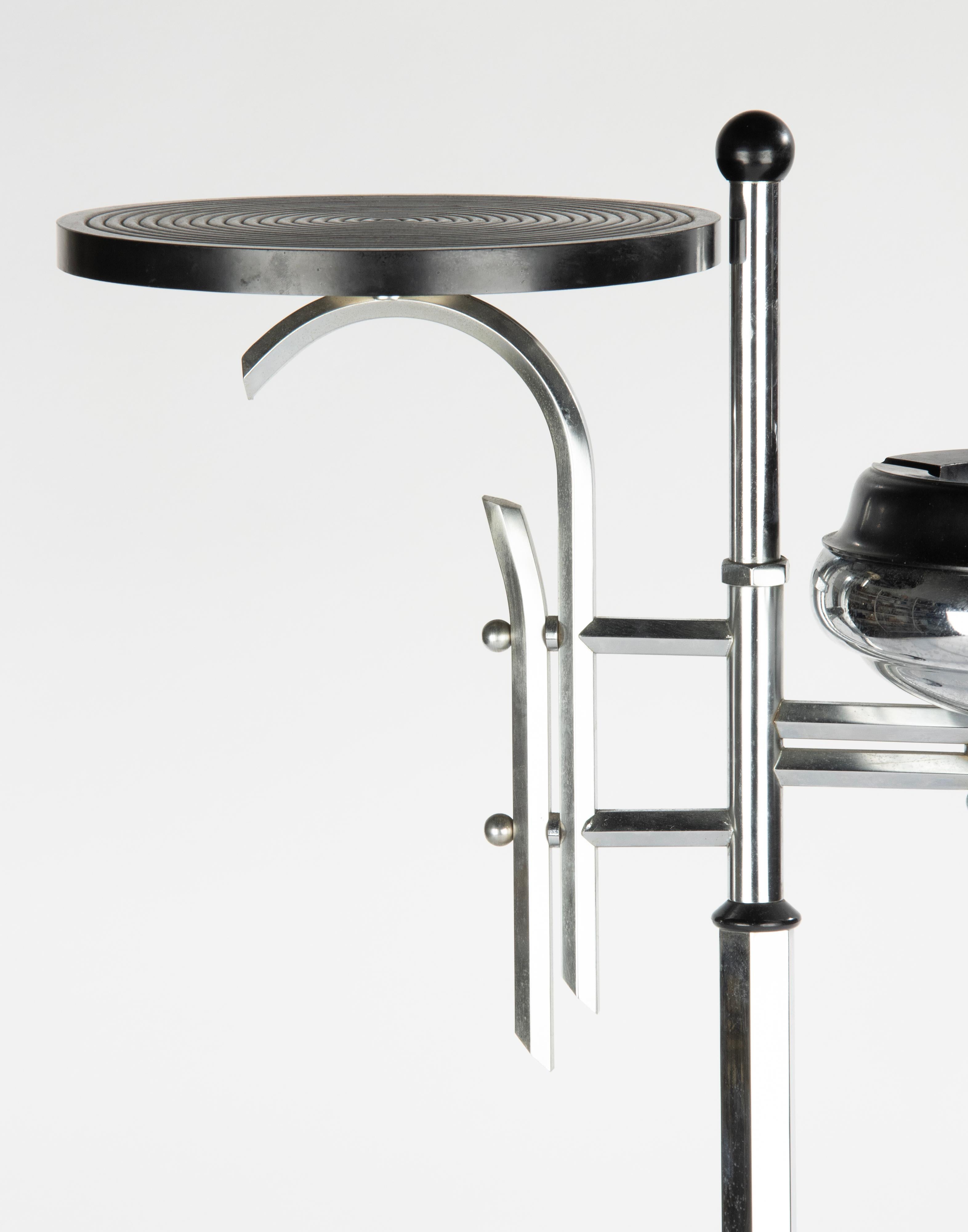 Art Deco Period Chrome-plated Bauhaus Design Ashtray by Demeyere 3