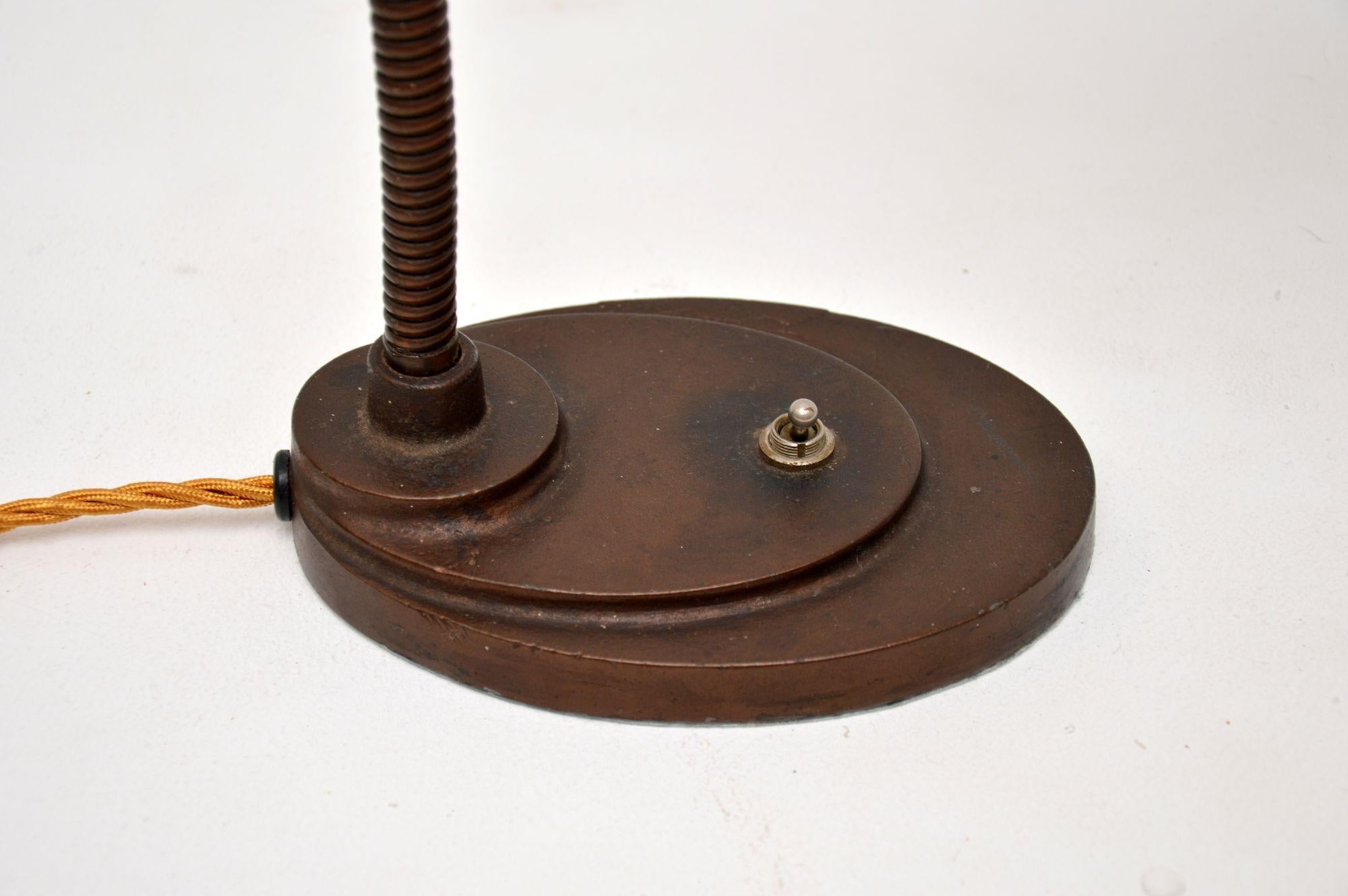 Art Deco Period Copper Desk Lamp For Sale 3