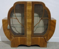Art Deco period display cabinet in walnut veneer