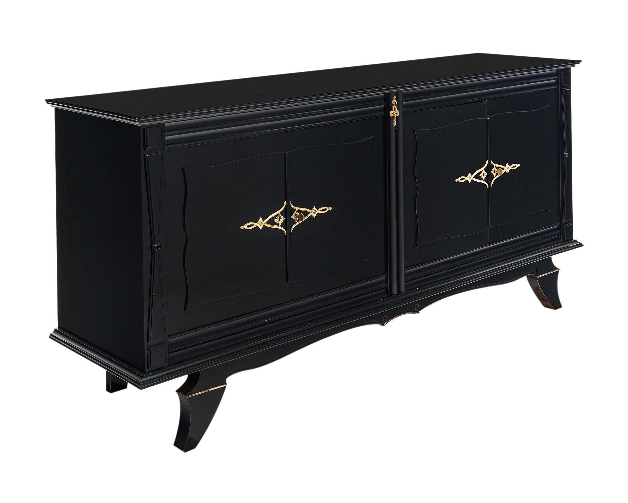 Art Deco Period Ebonized French Buffet In Good Condition For Sale In Austin, TX