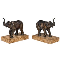 Vintage Art Deco Period Elephant Bookends