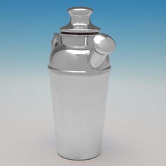 Art deco English sterling silver cocktail shaker hallmarked in 1932